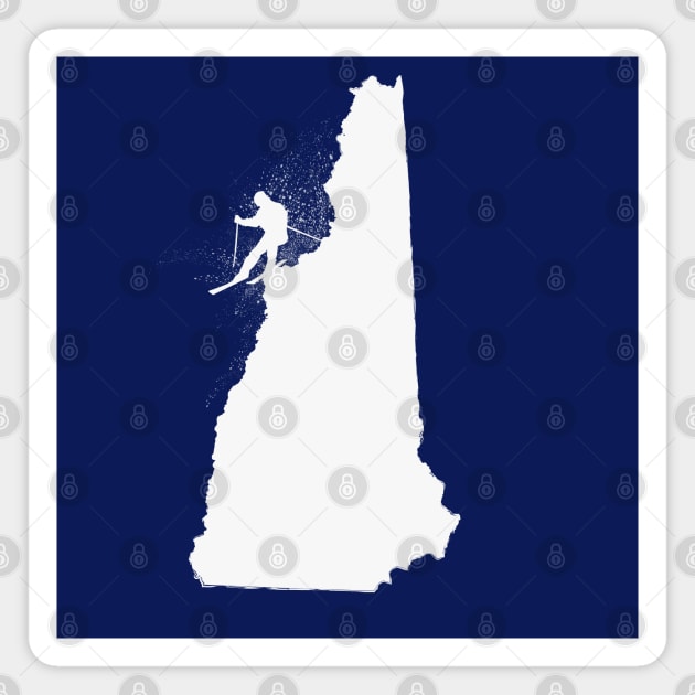 Ski New Hampshire Skier Magnet by HungryDinoDesign